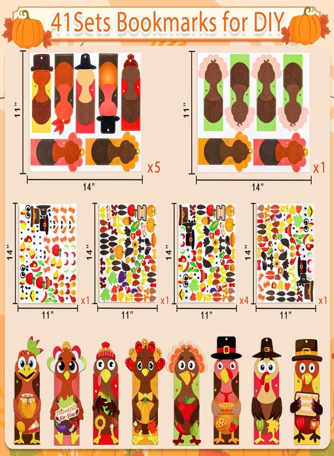 80UncleKimby 41 Sets Fall Thanksgiving Crafts for Kids DIY Bookmarks Turkey Kits Ages 4-8 Classroom Activities Bulk - Image 3